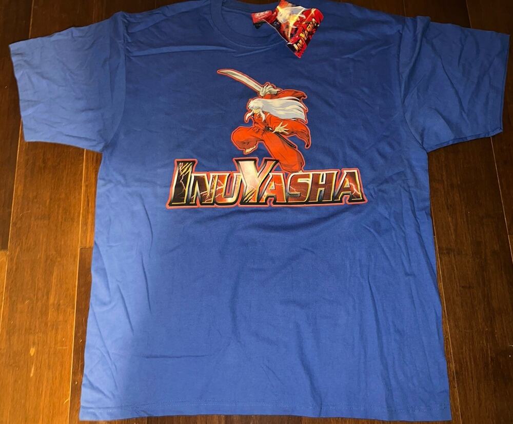 Vtg 2003 Inuyasha Anime Shirt NWT XL Balzout Tessaiga Stance Deadstock Blue Tee